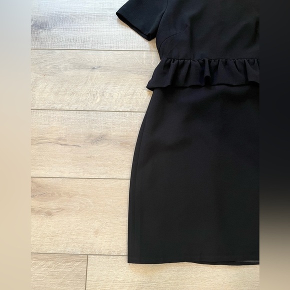 CLUB MONACO Bridette black peplum short sleeve mini dress size 00 - Picture 3 of 10